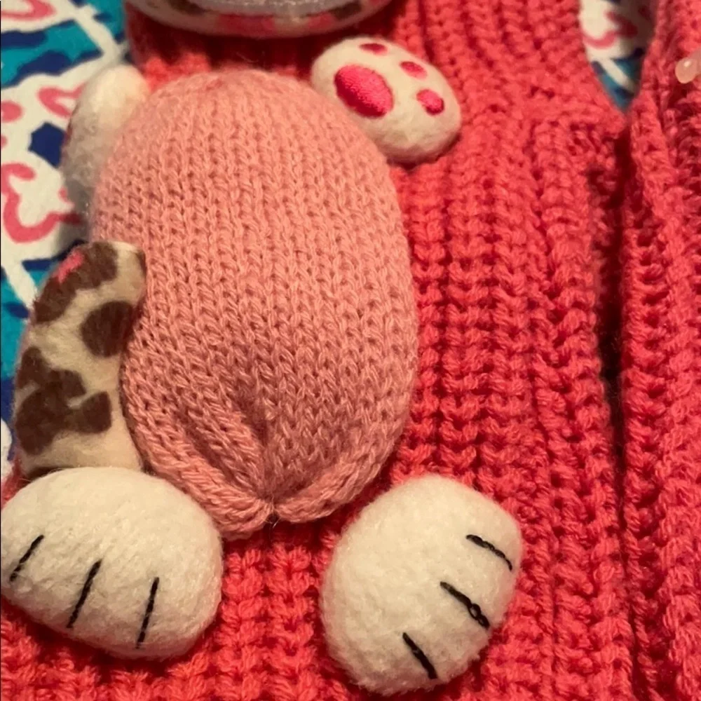 Girl’s Pink Sweater Slipper Socks with grippers